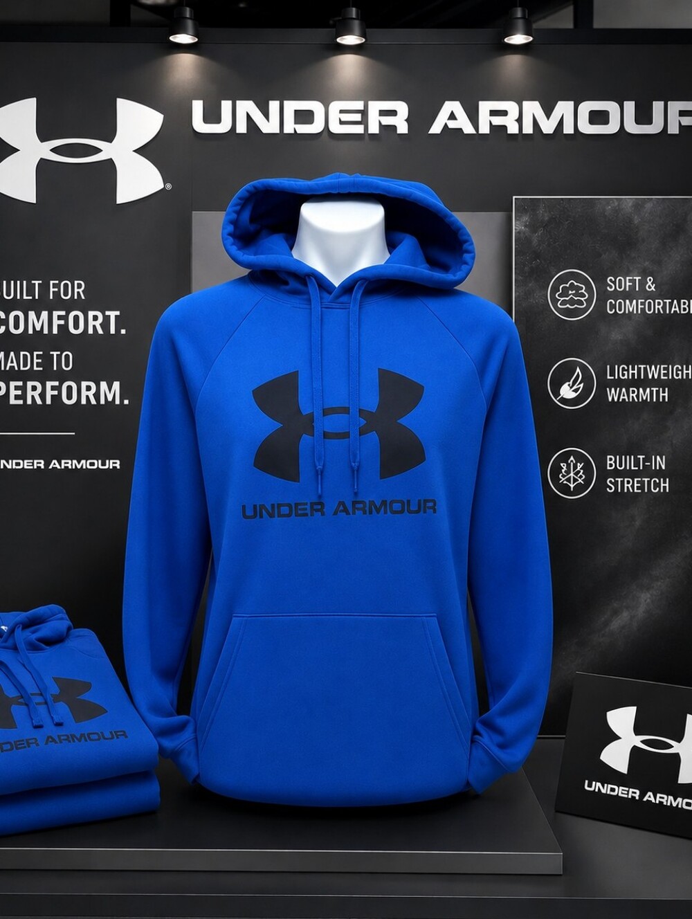 Under Armour Men’s Logo Pull Over Hoodie – Royal Blue – Size Large – NWOT